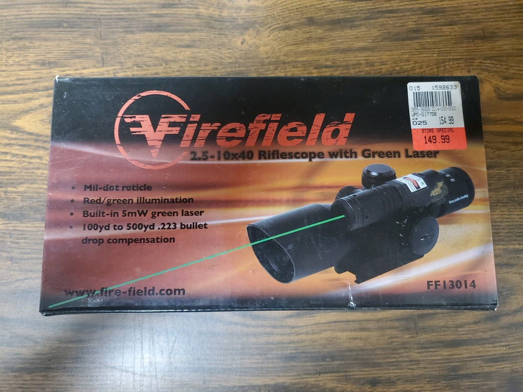 Firefield 2.5-10x40 Rifle scope with Green Laser.
