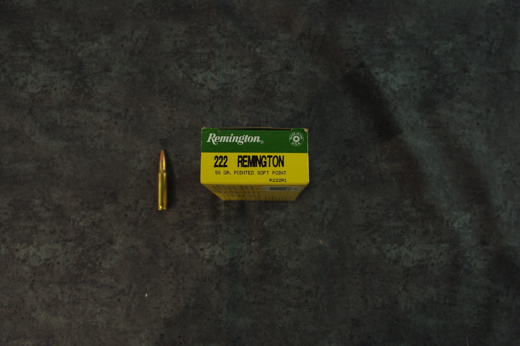20 Rounds of Remington 222 with 50 Grain Bullets