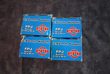 Load image into Gallery viewer, 4 Boxes (200 Rounds) of PPU 7.62 Nagant Cartridges with FPJ 98 Grain Bullets
